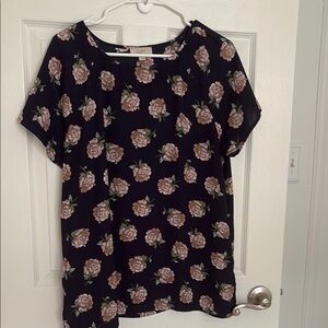 Loft floral/navy blouse- large
